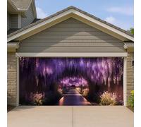 Copertura per porta del garage con fiori di glicine, grande ed elegante design per vialetti floreali, decorazioni primaverili per esterni, bella decorazione per il percorso del giardino, miglioramento