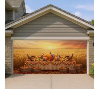 Copertura per porta del garage, con foglie di cornucopia rustiche, autunnali, arancione, decorazione da parete per feste, decorazione per la casa, giardino, cortile, esterno, interno, sfondo per feste