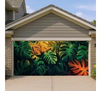 Copertura per porta del garage con foglie tropicali, grandi decorazioni verdi con foglie di Monstera, decorazione estiva per esterni e interni, perfetta per gli amanti del giardino e della natura, 400