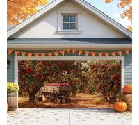 Copertura per porta del garage con frutteto autunnale, decorazioni rustiche per il raccolto, grande decorazione autunnale per esterni per il Ringraziamento, uso stagionale interno ed esterno, 400 x