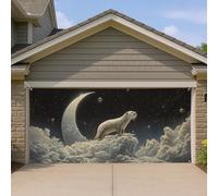 Copertura per porta del garage con galassia al chiaro di luna, fantasia cosmica nuvolosa, decorazione per porte del garage, decorazione da parete per esterni, decorazione per la casa, feste estive e