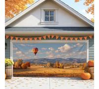 Copertura per porta del garage con mongolfiera autunnale, paesaggio autunnale grande, decorazioni per porte del garage, decorazione per la casa all'aperto per il Ringraziamento e la stagione autunnale