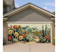 Copertura per porta del garage con paesaggi di cactus, fiori colorati del deserto del sud-ovest, grandi decorazioni per porte del garage, decorazione per la casa all'aperto per estate e primavera, 400