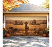 Copertura per porta del garage con puntatore tedesco a pelo corto con cane | Paesaggio agricolo, Decorazioni per porte di garage, Fienile rustico, Campi di raccolta, Paesaggio rurale