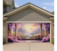 Copertura per porta del garage con vista panoramica sulle montagne, splendido paesaggio al tramonto, grandi decorazioni per porte del garage, decorazione per la casa all'aperto per tutte le stagioni