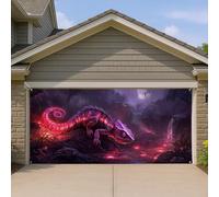 Copertura per porta del garage con vivaci camaleonti, grande creatura fantasy colorata, decorazioni per porte del garage, decorazione per interni ed esterni, tema primavera ed estate, opera d'arte 400