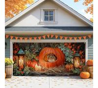 Copertura per porta del garage con zucca autunnale, decorazioni rustiche per l'autunno, decorazioni stagionali per esterni e interni, decorazione per Halloween, festival del raccolto, sfondo per feste
