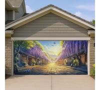 Copertura per porta del garage da giardino, colorata in stile giapponese, grandi decorazioni per porte del garage, decorazione per feste in giardino all'aperto, rifacimento della casa primaverile ed
