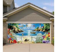 Copertura per porta del garage, decorazione per porta del garage, decorazione estiva per interni ed esterni, decorazione per casa e cortile, 390 x 180 cm