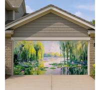 Copertura per porta del garage del giardino, decorazione colorata della natura impressionista del garage, decorazione estiva per la casa all'aperto, arte del giardino stagionale primaverile, 390 x 180