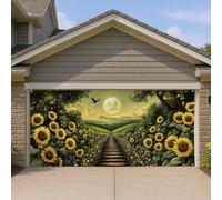 Copertura per porta del garage del giardino del girasole, grandi decorazioni per esterni con arte del percorso della natura, decorazione per la casa per la primavera e l'estate, perfetta per sfondo