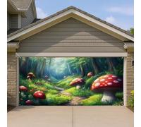 Copertura per porta del garage del giardino di fantasia, decorazione colorata per vialetti forestali, decorazione per interni ed esterni, decorazione per la casa, tema fiaba stagionale, 400 x 180 cm