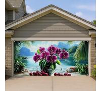 Copertura per porta del garage del paradiso delle orchidee, scena della natura tropicale, grandi decorazioni per porte del garage, decorazione estiva per interni ed esterni, sfondo per feste, stile