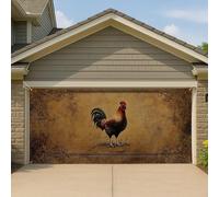 Copertura per porta del garage della fattoria vintage a forma di gallo, decorazione per porte del garage, decorazione stagionale per interni ed esterni, decorazione per feste autunnali 400 x 180 cm