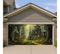 Copertura per porta del garage della foresta delle fiabe, grande decorazione per porte del garage, decorazione per porte del garage, arte da giardino all'aperto per primavera ed estate, decorazione