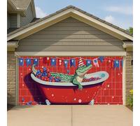 Copertura per porta del garage della vasca da bagno, grande striscione colorato per feste in stile cartone animato, divertente decorazione per feste all'aperto, 390 x 180 cm
