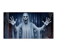 Copertura per porta del garage di Halloween, decorazione gigante luminosa per notti spaventose all'aperto 2026 ornamenti natalizi (A, taglia unica)