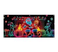 Copertura per Porta del Garage di Natale CRGANGZY, Grande Sfondo Natalizio con Babbo Natale e Renne per Portoni di Garage e Pareti del Giardino, Decorazione Festiva per il Nuovo Anno