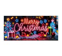 Copertura per Porta del Garage di Natale CRGANGZY, Grande Sfondo Natalizio con Babbo Natale e Renne per Portoni di Garage e Pareti del Giardino, Decorazione Festiva per il Nuovo Anno