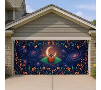 Copertura per porta del garage, fantasiosa e incantevole galassia con bacche di Halloween, blu scuro, copertura da parete per garage, decorazione per la casa, per cortile, patio, esterno, interno