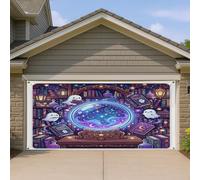 Copertura per porta del garage, fantasioso libro fantasioso fantasioso globo viola viola decorazioni per la porta del garage decorazione per la casa per cortile esterno interno sfondo per feste 400 x