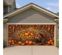 Copertura per porta del garage in Turchia, autunnale, rustica, zucche, girasole, Ringraziamento, arancione, copertura da parete per garage, decorazione per la casa, per cortile, patio, esterno