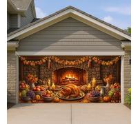 Copertura per porta del garage in Turchia, con zucche rustiche festive, frutta del Ringraziamento, copertura da parete per garage, decorazione per la casa, per cortile, giardino, esterno, feste
