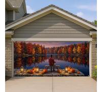 Copertura per porta del garage, lanterna rustica autunnale alberi autunnali arancioni autunnali decorazione per porta del garage decorazione per la casa per giardino, cortile, esterno interno, sfondo