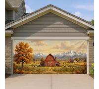 Copertura per porta del garage, paesaggio rustico albero di montagna autunnale rosso copertura da parete per garage per feste decorazioni per la casa per giardino, cortile, esterno interno, sfondo per
