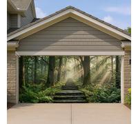 Copertura per porta del garage per sentiero forestale, paesaggio sereno, grande decorazione per porte del garage, decorazione per la casa all'aperto per tutte le stagioni, 400 x 180 cm