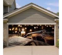 Copertura per porta del garage per violino musicale, elegante spartito musicale vintage e decorazione per la casa, ideale per gli amanti della musica, uso interno ed esterno, decorazioni per tutto