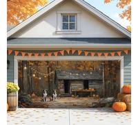 Copertura per porta del garage rustica autunnale, accogliente cabina nella foresta, grande decorazione per porte del garage, decorazione autunnale per esterni e interni, sfondo per feste di raccolta