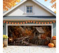 Copertura per porta del garage rustica autunnale, decorazione accogliente della fattoria, grandi decorazioni per porte del garage, decorazione autunnale per interni ed esterni, decorazione per feste
