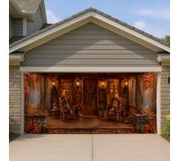 Copertura per porta del garage, rustica e accogliente, ghirlanda per sedia a dondolo autunnale, arancione, decorazione per la casa, per cortile, patio, esterno, interno, feste, sfondo, 400 x 180 cm