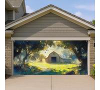 Copertura per porta del garage rustico, paesaggio scenico di fattoria, grande decorazione per porte del garage, decorazione per esterni per la casa di campagna per le stagioni autunnali e primaverili