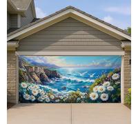 Copertura per porta del garage sulla scogliera sul mare, grande paesaggio esterno margherita, decorazione estiva per feste in casa, 390 x 180 cm