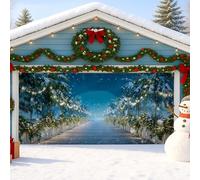 Copertura per porta del garage Winter Wonderland, grandi decorazioni natalizie per Natale, decorazione per feste di Natale per interni ed esterni, 2,7 x 2,1 m, 400 x 180 cm