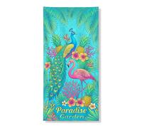 Copertura per porta del paradiso tropicale, striscione decorativo, pavone esotico tropicale uccello tropicale decorazione floreale per porta d'ingresso, per interni ed esterni, forniture per feste