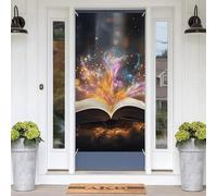 Copertura per porta di Natale con libro aperto e decorazioni natalizie luminose, striscione di benvenuto per porta d'ingresso, striscione stagionale da appendere al portico per feste di Natale in ca