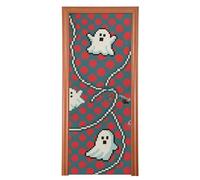 Copertura per porta d'ingresso a pois rossi di Halloween, 91,4 x 248,9 cm, con scritta "Just Married", decorazione per interni ed esterni, L