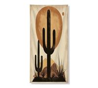 Copertura per porta esterna con cactus tropicale occidentale, 91 x 182 cm, decorazione per porta anteriore e posteriore botanica del deserto, decorazione retrò sud-ovest per la casa e il portico