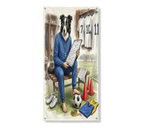 Copertura per porta esterna con cane Border Collie 2026, 91 x 182 cm, pronta per partita con cucciolo di allenatore stampato, decorazione per porta anteriore e posteriore, decorazione per portico
