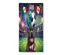 Copertura per porta esterna con cane Corso 2026 da calcio, 91 x 182 cm, decorazione per porte anteriori e posteriori, decorazione per portico per interni e interni