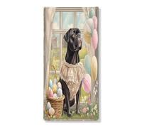 Copertura per porta esterna con cane Corso di Pasqua primaverile, 91 x 182 cm, decorazione per porta anteriore e posteriore con cucciolo di Victoria Country