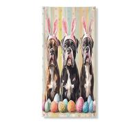 Copertura per porta esterna con cane Corso di Pasqua primaverile, 91 x 182 cm, simpatiche uova divertenti con cuccioli, decorazione per porta anteriore e posteriore, decorazione per uscita