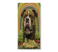 Copertura per porta esterna con cane corso di San Patrizio, 91 x 182 cm, motivo cucciolo di maglia per porta anteriore e posteriore, decorazione per ingresso, decorazione per portico interno per