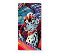 Copertura per porta esterna con cane dalmata, 91 x 182 cm, estetica pop con cucciolo stampato per porta anteriore e posteriore, decorazione per interni e portico