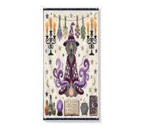 Copertura per porta esterna con cane Weimaraner strega di Halloween, 91 x 182 cm, retrò divertente strega magica per porta anteriore e posteriore, decorazione per uscita, decorazione spettrale per la