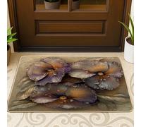 Copertura per porta esterna con fiore di viola del pensiero primaverile, 91,2 x 182,8 cm, stile 3D, lussuoso, decorazione per porta anteriore e posteriore, decorazione per porte d'ingresso
