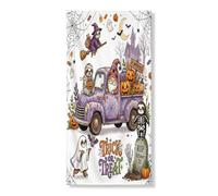 Copertura per porta esterna con gnomo di Halloween, 36 x 72, divertente e spettrale casa per le vacanze, striscione per porta anteriore e posteriore, decorazione per porte interne spaventose e